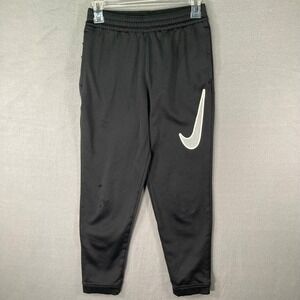 Nike Dri Fit Mens Large Jogger Sweatpants Black Swoosh‎ Athletic Training Pants
